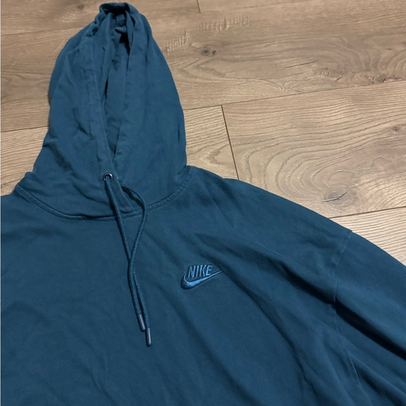 Nike Teal Blue Cropped Sweatshirt Hoodie Women’s Size M - Picture 2 of 7